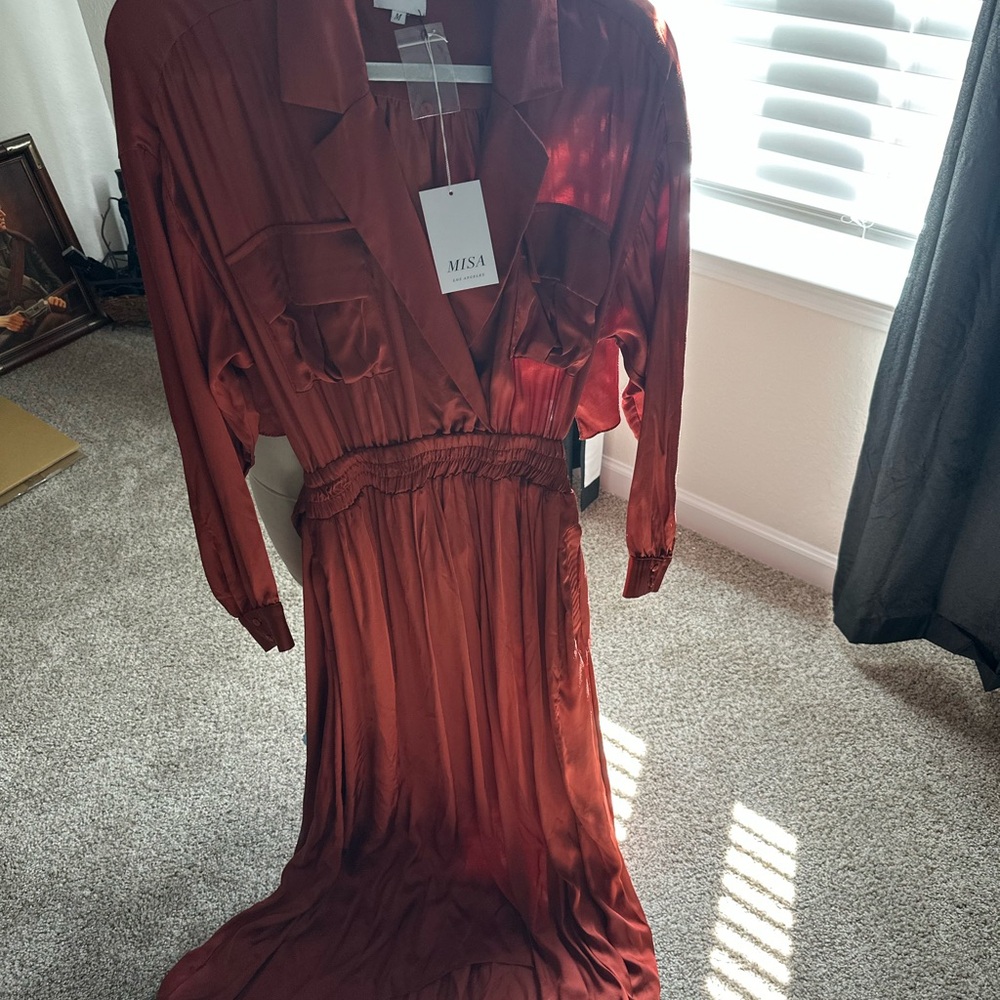Misa Los Angeles Terracotta Dress